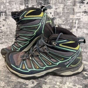 Salomon X Ultra Pioneer Mid Gore-Tex Hiking Boot Men 9 Blue Grey Mint Athleisure